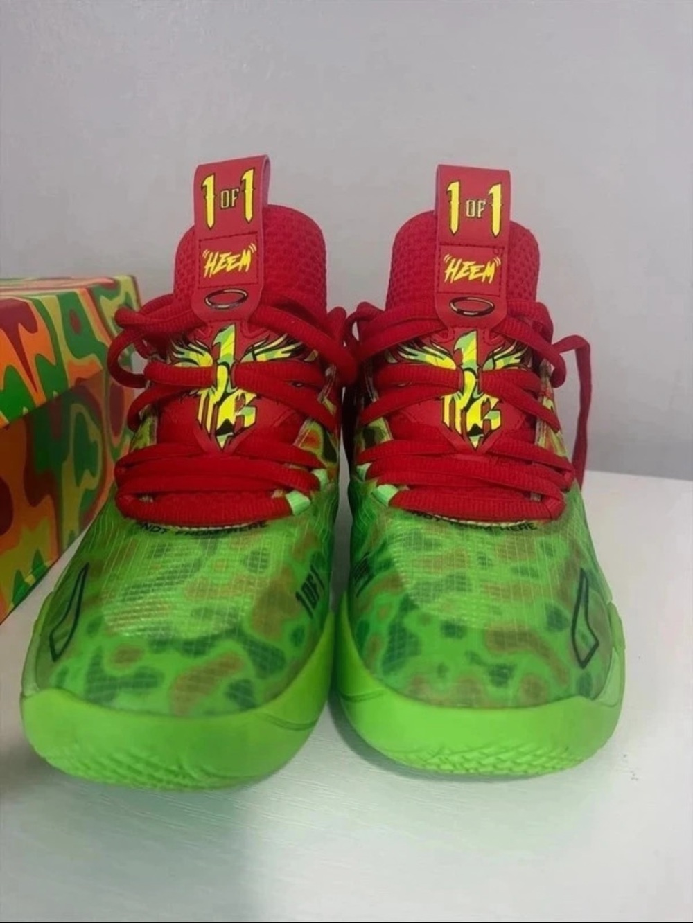 Nike Kids Red and Green Lightweight Basketball Sneakers